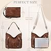 Chase Chic Handtasche Damen, Leder umhängetasche Shopper Hobo Taschen Geldbörse set Gross Schultertasche mit Abnehmbar Schulterriemen 2pcs Braun #3
