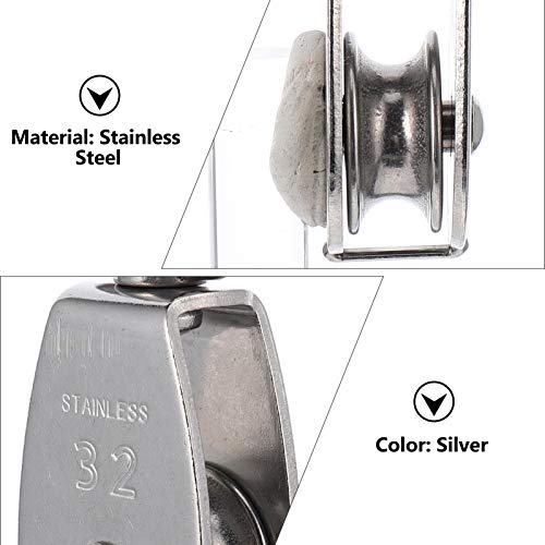 BESPORTBLE Polia de Rolamento Polias Giratórias de Aço Inoxidável Rolamento Duplex Destacável Rotaçã