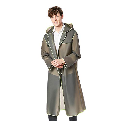 Drizzle Lluvia Rain Chubasqueros Chaquetas Hombre Mujer Encapuchado Poncho Ropa Impermeable Abrigos(4 Colores M-XXL) (Gris, XL)