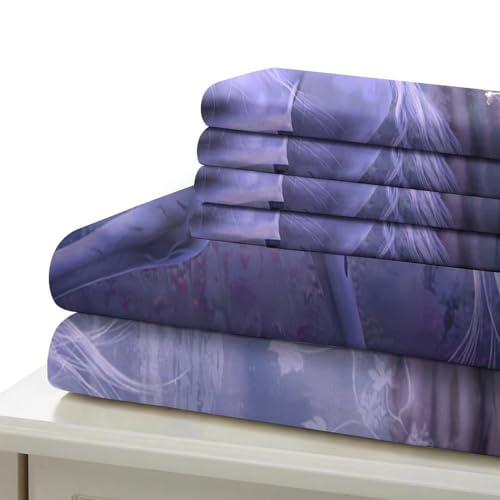 Housse de couette licorne hypoallergénique en microfibre douce 3D