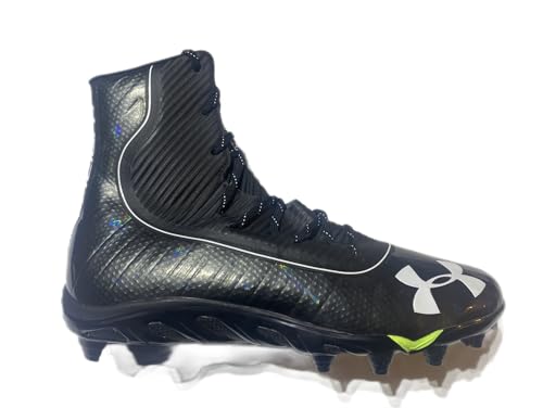 Under Armour Spine Brawler Mid MC 3024074-004 Black-Anthracite-White Men's Football Cleats 14 US