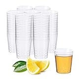 Multiusos: estos vasos de plástico no solo son ideales para fiestas, sino que también son ideales para muestras de alimentos, degustación de vino, chupitos de gelatina, postres pequeños, salsas y artes y manualidades.
