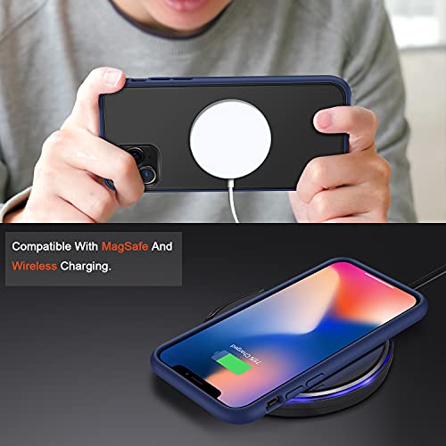 Coque iPhone 11 Pro Max dos rigide mat bleu translucide TENDLIN