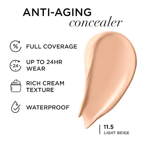 It Cosmetics Bye Bye Under Eye Full Coverage Concealer - For Dark Circles, Fine Lines, Redness & Discoloration - Waterproof - Anti-Aging - Natural Finish – 11.5 Light Beige (C), 0.4 Fl Oz #TOP1