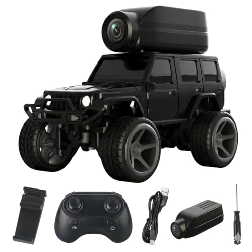 atommotive 1:64 Mini FPV RC Car, Alloy Crafted Remote Control Truck with HD Camera & Real-Time Video Transmission, Dual Mode Control(App & Remote), Decorative LED Lights, Toy Gift for Adults & Kids