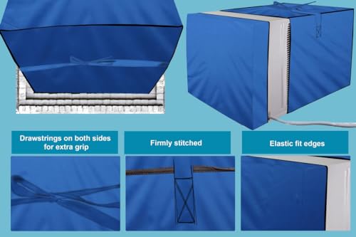 Image of Stylista window ac cover suitable for O-General 1.5 Ton AXGB18CHAA-B, Royal Blue Color Elastic fit Cover for front and rear Of Window Ac