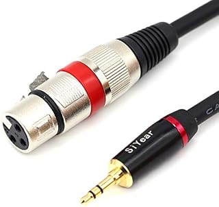 SiYear 3.5mm Mini Jack Stereo to XLR Female Microphone Cable Unbalanced 1/8 inch to XLR 3 Pin Interconnect Cable Cord Adapter - (5Feet)