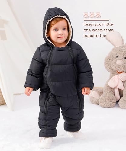 UNIFACO Newborn Infant Baby Winter Coats 0-3 Months Warmth Snowsuit Jumpsuits Outfits for Outdoor Snow Play