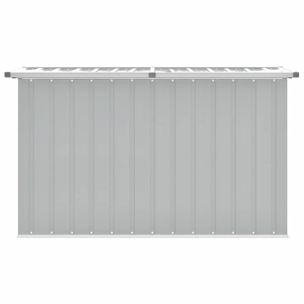 Cassapanca da giardino grigio in acciaio zincato, 149 x 99 x 93 cm, spaziosa scatola con 1,03 m³ di spazio di archiviazione, coperchio pieghevole, versatile box da esterno per giardino