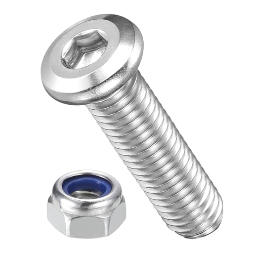 Image of METALLIXITY Crib Screws Replacement Set(M8-1.25x30) 20Pcs, Silver Tone, 304 Stainless Steel Hex Socket Furniture Bolts Screws - for Furniture Woodworking Project, Silver Tone
