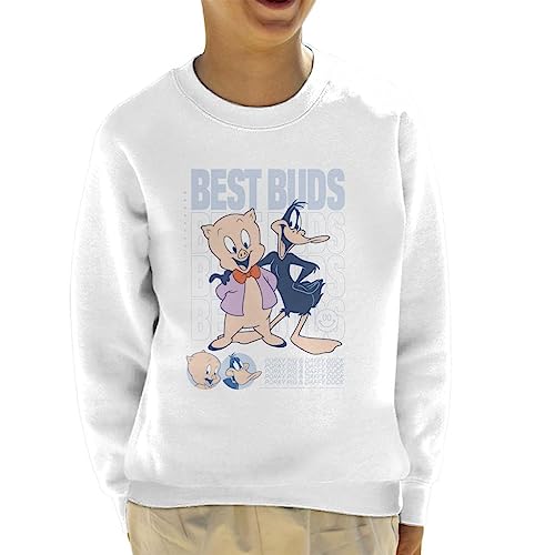 Image of All+Every Looney Tunes Porky Pig Daffy Duck Best Buds Kid's Sweatshirt White