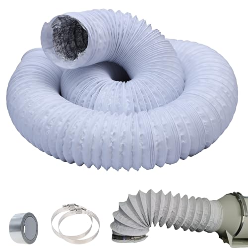 Tubo de extracción para láser,Conducto de ventilación para grabadora láser,Manguera de escape para cortadora láser,Sistema flexible para evacuación de humos DIY,Apto para talleres láser (WHTΦ100mm×3m)