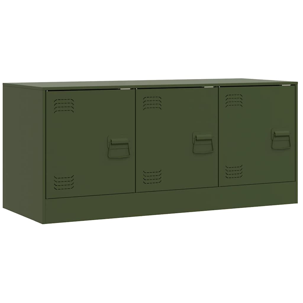 Vidaxl (Olive Green) Tv Cabinet Tv Stand Tv Unit Entertainment Centre Media Unit Black Steel