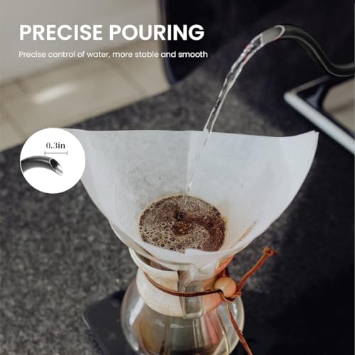 Image of Supvox Gooseneck Electric Kettle for Hot Water Kettle with Temperature Control 1 Liter Hot Water Boiler for Home 1000W gooseneck Kettle with 7 Temperature Button for Pour Over Coffee