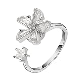 Xmiral Micro-Anneaux de Stress Anneaux de Zircon réglables Anneaux rotatifs Anneaux d'anxiété Perles Nettoyeur Bijoux