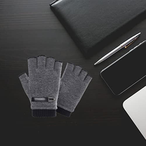 Luvas sem dedos, 1 par de luvas sem dedos quentes de inverno de poliéster para homens e mulheres, lu