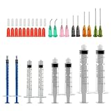 鈍針と注射器キャップ付き注射器、DIYクラフト、接着剤補充、木工、塗料、接着剤、オイル、インク、工業用途に (1-3-5-10ML)