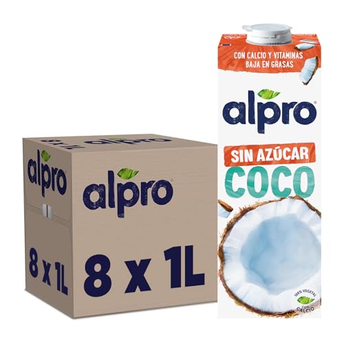Alpro Bebida Vegetal de Coco sin Azúcar 8x1L