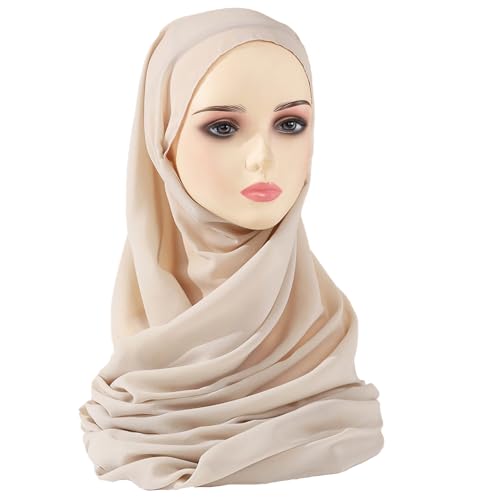 Chiffon Hijab Scarf Head Wrap Lightweight Scarves for Women Pashmina Shawls and Wraps for Evening Dresses Solid Color2