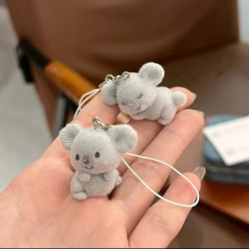 Image of 3 Pieces Phone Charm, Cute Fluffy Koala, Kawaii Charms for Phone Case, Bag Charms for Handbags, Phone Accessories for Girls Keychain, Good Luck Lanyard for Women