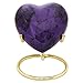 Purple Heart Keepsake Urn - Mini Ash Urn with Free Premium Velvet Box & Display Stand - Small Handcrafted Cremation Urn for Ashes - Tribute to Your Loved One - Perfect for Adults & Infants