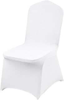 Suave y Confortable Fundas para Sillas Fundas elásticas de licra for sillas de boda, 12, 30, 50 o 100 unidades, for restaurantes, banquetes, hoteles, cenas y fiestas, color blanco For fácil de Instala