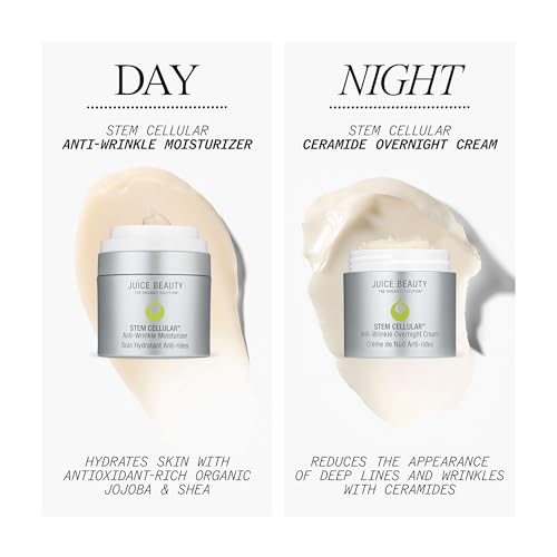 Juice Beauty Stem Cellular Anti-Wrinkle Ceramide Overnight Cream - Deep Line & Wrinkle Night Treatment with Hyaluronic Acid for Dry Skin - Firming & Plumping Face Moisturizer, 50ml (1.7 fl oz)