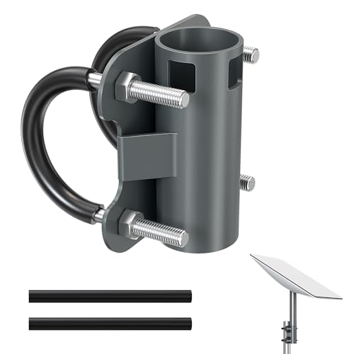 LUCMO Starlink Support universel pour mât d'antenne Starlink V2, support de tuyau réglable en forme de U pour balcon, camping-car, support de montage, réglable de 35 à 55 mm