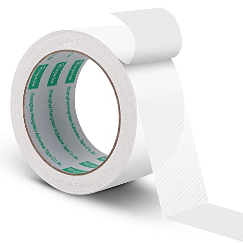 flintronic Ruban Adhésif Double Face, 1 Rouleau Extra Fort Transparent Ruban Adhésif pour Tapis, Moquettes, Revêtements de Sol en PVC, Décorations Photo, Enveloppes (50mm x 10m)