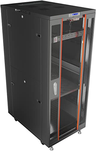 Image of 37U Home Server Rack Cabinet - 19 inch Floor Standing Network Rack Enclosure, 39 inch Deep with Glass Door, Fans, PDU & Shelf for NAS, Router, Switch & AV Equipment