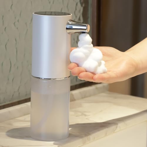 Automatic Foaming Soap Dispenser,6-Level Adjustable Foam, Motion Sensor Soap Dispenser, USB-C Rechargeable,Touchless Facial Hand Soap Dispenser 9oz(260ml) for Bathroom, Kitchen,Hotel(White)