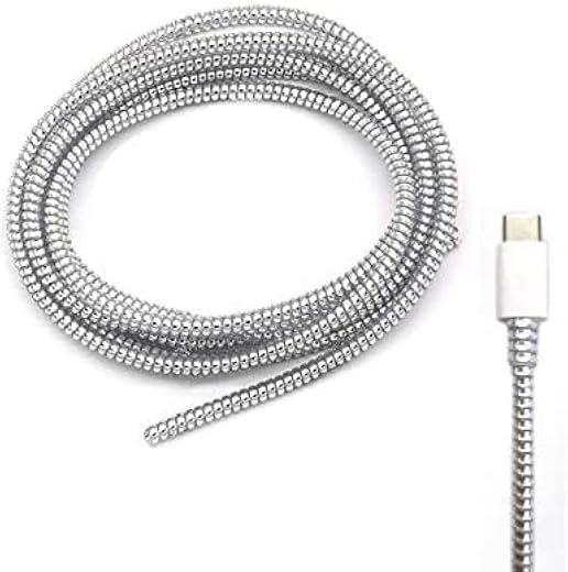 EDNITA Cable Charger Protector Spiral Triple Colour 1.5 Meter 150 cm Plastic Cord Wire Charger Winder for iPhone and Andro...