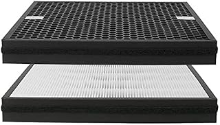 Elemento filtrante purificador de Aire Filtrar al purificador de Aire HEPA + Filtro Multifuncional Compuesto de Carbono Activado Compatible con Delonghi AC150 (259x259x30mm) Filtro de Repuesto