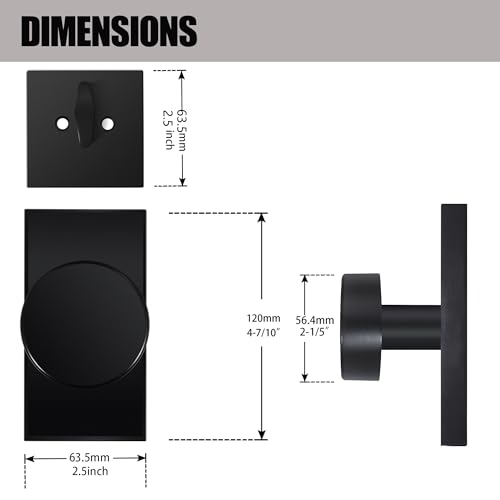 HIEMEY Matte Black Front Door Lock Set, Black Entry Door Knobs with Deadbolt Set Exterior Door Knob Door Handles with Key by HIEMEY - Image 4