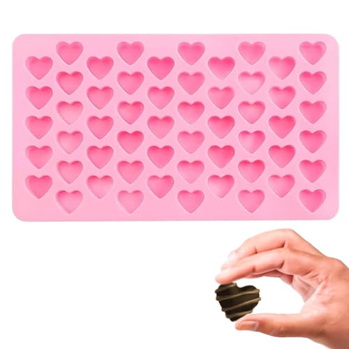 Valentinstag-Silikonformen, Mini-Herzform, 55 Mulden, zum Backen, Herz-Silikonformen, Schokoladenformen, Silikon-Herzform für Harz, Gelee, Eiswürfel, Cupcake, Kuchendekoration, 1 Stück