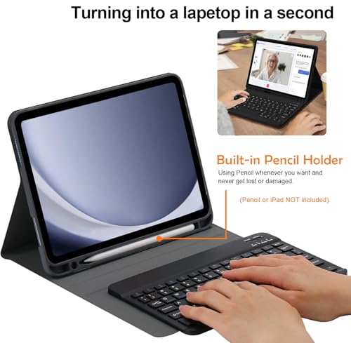 Gjinniuk Capa de teclado compatível com Galaxy Tab A9 Plus 11 polegadas 2023 modelo SM-X210/X216/X21