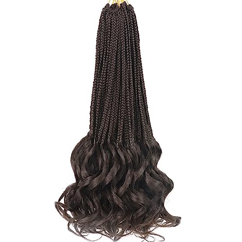 French Curly Crochet Hair For Black Women Goddess Box Braids Crochet Hair 16 Inch 7 Packs French Curl Crochet Braids Luxury Braiding Hair Pre Looped Knotless Braids With French Curls(4#) #TOP4