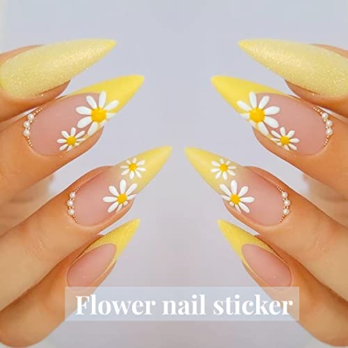 5D Flower Stickers For Nails Hollow Exquisite Pattern Nail Charms,Multi-Design Fingernail Nail Stickers Carving Design Nail Stickers For Nail Art Diy Acrylic Nail Art With Tweezer (Spring) #TOP5
