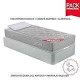 Base canapé transpirable blanco con fácil apertura y alta capacidad de almacenaje. Altura de 32 cm.