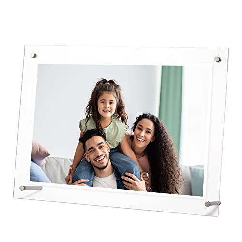 Acrylic Photo Frame A4, Double Panel Clear Picture Frame 33.5x24.5cm, Stylish Acrylic Frame, Display Vertical or Horizontal for Happy Moment, Home, Office, Certificate, Artwork