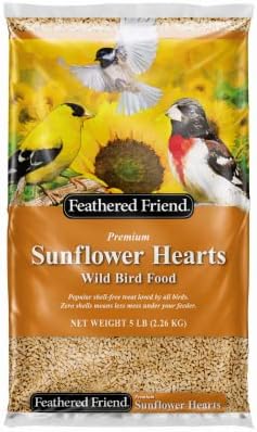 Feathered Friend 14403 Sunflower Hearts Wild Bird Food, 5 Lb. Bag - Quantity 1