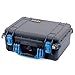 Pelican Color Case Black 1450 case with Blue Handle and latches. Comes with Foam.