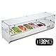 VEVOR Gekühlte Gewürzstation für die Arbeitsplatte, Zubereitungsstation mit 4 x 1/3 Pfanne & 4 x 1/6 Pfannen, Korpus aus Edelstahl 304 und Deckel aus PC, Sandwich-Zubereitungstisch Glasschützer 155 W
