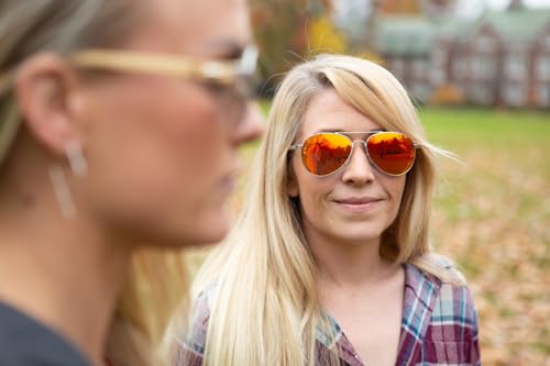 TeeKee Polarized Sunglasses Mirrored Classic Retro Aviator with Bamboo Wood Arms For Men Women2