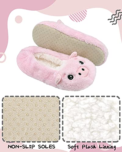 Dicuird Girl'S Animal Slipper Socks, Cartoon Cozy Fleece Indoor Kids Slipper thumb #2