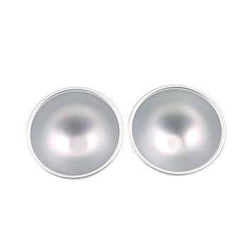 Flybloom 1 Pair Semicircle Baking Mold Aluminum Alloy Ice Cream Ball Maker Dessert Pastry Round Mold DIY Ice Ball Mold