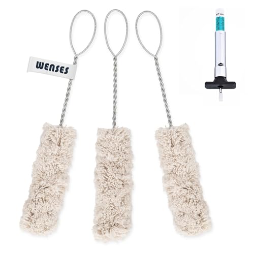 Image of Tire Lube Brush, 3-Pack Tire Mounting Swabs with Tread Depth Gauge | Shop-grade build, fits lube buckets, tread depth gauge included
