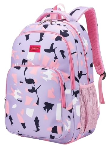 Image of Frantic Waterproof Polyester 35 L School Backpack With Pencil /Staionery Pouch School Bag Class 1 to 8 Daypack Picnic Bag For School Going Boys & Girls(RR Purple Animal B)