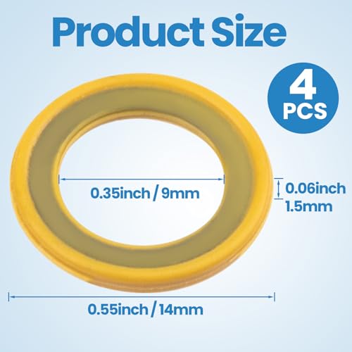 Image of 4pcs 26-830749 Gearcase Drain Plug Seal Gaskets, Replacements Seal Washers for Lower Unit Gear Oil Pump, Drain Screw Gasket for Mercury Marine /Mercruiser Drives Accessories