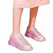 Imagen de ANUFER Mujeres Moda Suela Gruesa Zapatillas Brillantina Colores Degradados Diamantes de Imitación con Cordones Casual Zapatos Deportivos Rosa SN070629 EU38